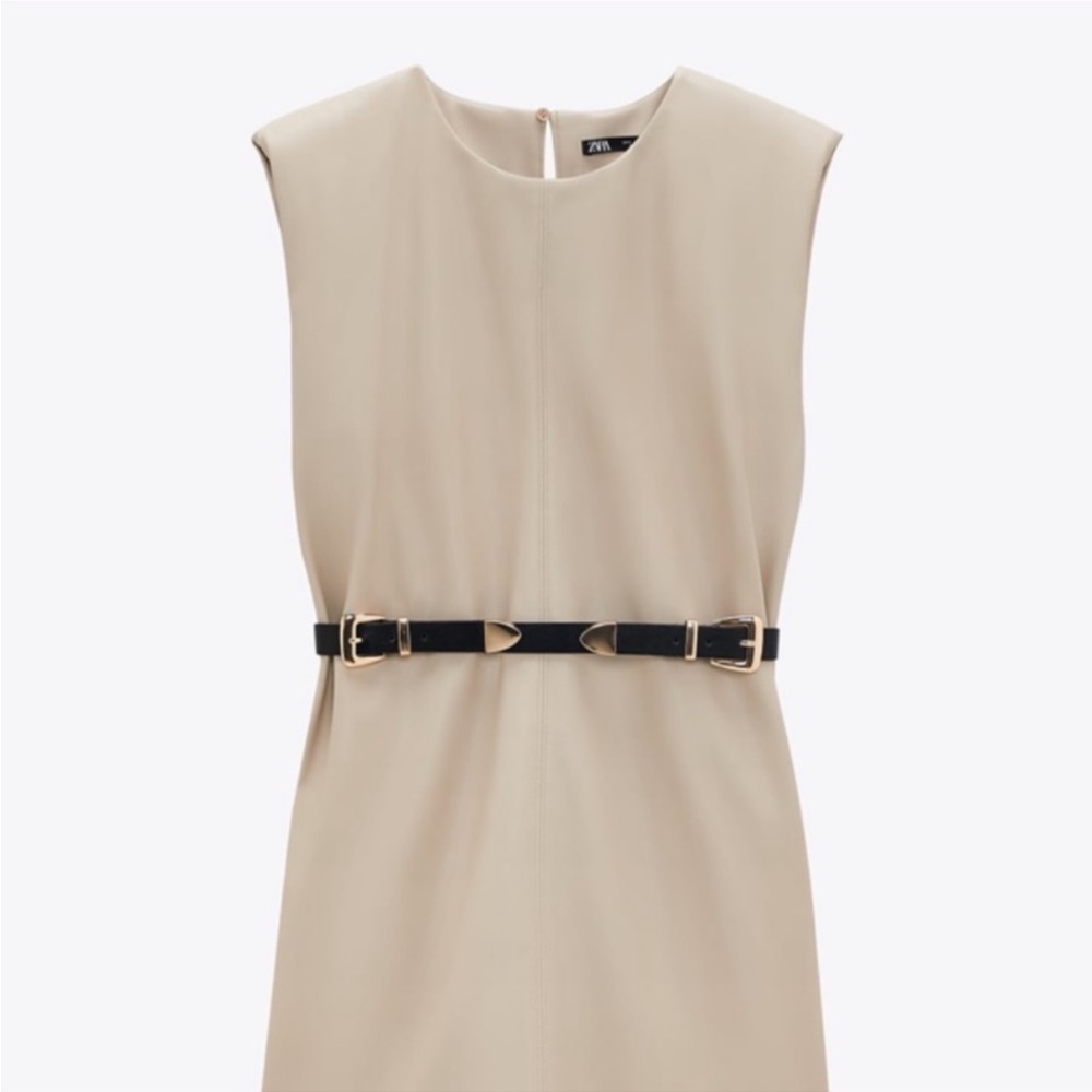 ZARA BLOGGERS FAV FAUX LEATHER DRES...SIZE L - Picture 3 of 4